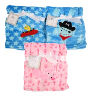 CM21294 BABY BLANKET PRINT ASST