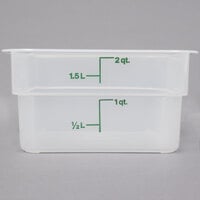 Cambro CamSquares? 2 Qt. Translucent Square Polypropylene Food Storage Container