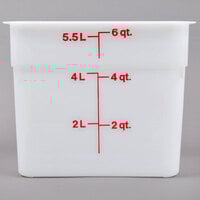 Cambro CamSquares? 6 Qt. White Square Polyethylene Food Storage Container