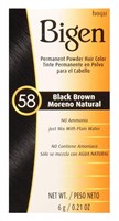 Bigen Powder Hair Color #58 Black Brown 0.21oz (14020)Case Pack Info: 144 Units