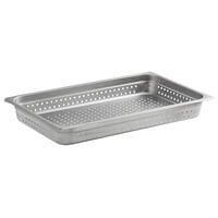 Carlisle 607002P DuraPan Full Size 2 1/2" Deep Perforated Anti-Jam Stainless Steel Steam Table / Hotel Pan - 24 Gauge