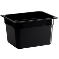Vigor 1/2 Size Black Polycarbonate Food Pan - 8" Deep
