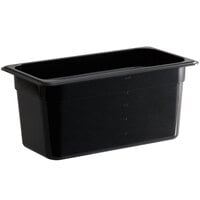 Vigor 1/3 Size Black Polycarbonate Food Pan - 6" Deep