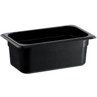 Vigor 1/4 Size Black Polycarbonate Food Pan - 4" Deep