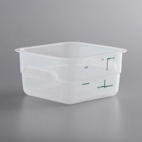 Vigor 2 Qt. Translucent Square Polypropylene Food Storage Container