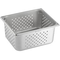 Vigor 1/2 Size 6" Deep Anti-Jam Perforated Stainless Steel Steam Table / Hotel Pan - 22 Gauge