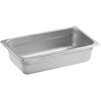 Carlisle 607142 DuraPan 1/4 Size 2 1/2" Deep Anti-Jam Stainless Steel Steam Table / Hotel Pan - 24 Gauge