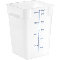 Choice 22 Qt. Translucent Square Polypropylene Food Storage Container