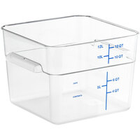 Vigor 12 Qt. Clear Square Polycarbonate Food Storage Container