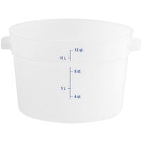 Vigor 12 Qt. White Round Polyethylene Food Storage Container