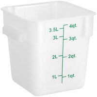 Choice 4 Qt. Translucent Square Polypropylene Food Storage Container