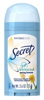 Secret Deodorant Solid 2.6oz Spring Breeze Antiperspirant (24666)Case Pack Info: 12 Units