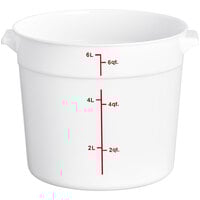 Choice 6 Qt. White Round Polypropylene Food Storage Container