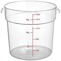 Choice 18 Qt. Clear Round Polycarbonate Food Storage Container