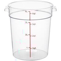 Choice 4 Qt. Clear Round Polycarbonate Food Storage Container