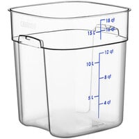 Cambro CamSquares? FreshPro 18 Qt. Clear Square Polycarbonate Food Storage Container