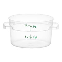 Vigor 2 Qt. Translucent Round Polypropylene Food Storage Container