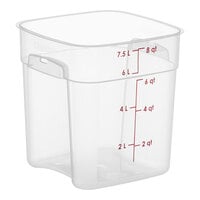 Cambro CamSquares? FreshPro 8 Qt. Translucent Square Polypropylene Food Storage Container