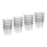 Choice 1/6 Size 6" Deep Clear Polycarbonate Food Pan Set - 24/Set