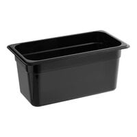 Carlisle 3066203 StorPlus 1/3 Size Black Polycarbonate Food Pan - 6" Deep