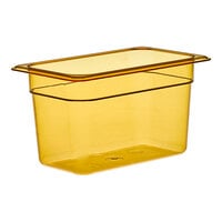 Cambro 46HP150 H-Pan? 1/4 Size Amber High Heat Plastic Food Pan - 6" Deep
