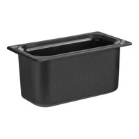 Carlisle CM110203 Coldmaster 1/3 Size Black Cold ABS Plastic Food Pan - 6" Deep