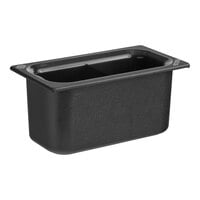 Carlisle CM110303 Coldmaster 1/3 Size Black Divided Cold ABS Plastic Food Pan - 6" Deep