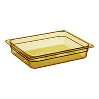 Cambro 22HP150 H-Pan? 1/2 Size Amber High Heat Plastic Food Pan - 2 1/2" Deep
