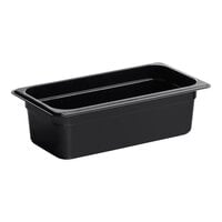 Cambro 34CW110 Camwear? 1/3 Size Black Polycarbonate Food Pan - 4" Deep