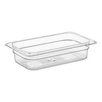 Vigor 1/4 Size Clear Polycarbonate Food Pan - 2 1/2" Deep