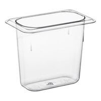 Vigor 1/9 Size Clear Polycarbonate Food Pan - 6" Deep