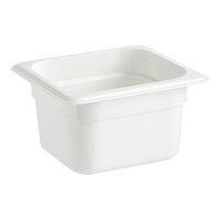 Cambro 64CW148 Camwear? 1/6 Size White Polycarbonate Food Pan - 4" Deep