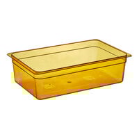 Cambro 16HP150 H-Pan? Full Size Amber High Heat Plastic Food Pan - 6" Deep