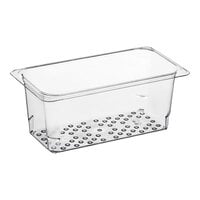 Cambro 35CLRCW135 Camwear? 1/3 Size Clear Polycarbonate Colander Pan - 5" Deep