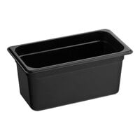 Cambro 36CW110 Camwear? 1/3 Size Black Polycarbonate Food Pan - 6" Deep