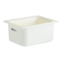Carlisle CM1101C1402 Coldmaster CoolCheck 1/2 Size White Cold ABS Plastic Food Pan - 6" Deep