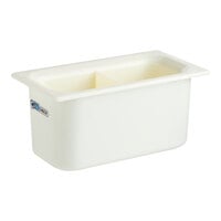 Carlisle CM1103C1402 Coldmaster CoolCheck 1/3 Size White Divided Cold ABS Plastic Food Pan - 6" Deep