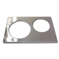 APW Wyott 3D-14880 2 Hole Adapter Plate with 8 3/8" and 10 3/8" Openings