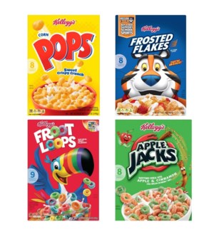KELLOGG'S CEREAL FROSTED FLAKES,CORN POPS,FROOT