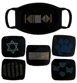 FASHION MASK #MSK-CAD PRINTED W/STONE