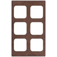 Vollrath 8244322 Miramar? 6 Compartment Brown Granite Resin Adapter Plate for Vollrath 40003 Pans