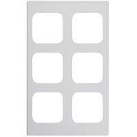 Vollrath 8244320 Miramar? 6 Compartment White Stone Resin Adapter Plate for Vollrath 40003 Pans