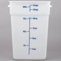 Cambro CamSquares? 22 Qt. White Square Polyethylene Food Storage Container