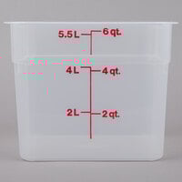 Cambro CamSquares? 6 Qt. Translucent Square Polypropylene Food Storage Container