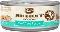 Limited Ingredient Diet Grain-Free Real Duck Pate Recipe Canned Cat Food, 5-oz, case of...