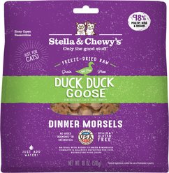 Duck Duck Goose Dinner Morsels Freeze-Dried Raw Cat Food, 18-oz bag