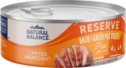 Limited Ingredient Reserve Duck & Green Pea Recipe Wet Cat Food, 5.5-oz can, ca...