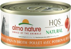 HQS Natural Chicken with Pumpkin in Broth Grain-Free Canned Cat Food, 2.47-oz, case...