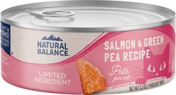 Limited Ingredient Salmon & Green Pea Recipe Wet Cat Food, 5.5-oz bag can, case...
