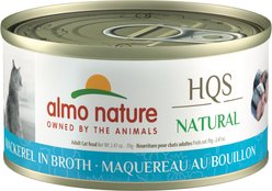 HQS Natural Mackerel in Broth Grain-Free Canned Cat Food, 2.47-oz, case of 24